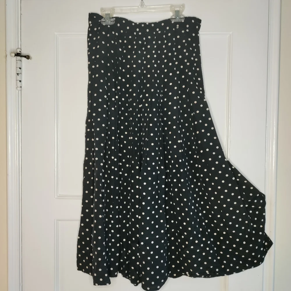 Vintage Ann Taylor Rayon Polkadot Skirt - Picture 5 of 6